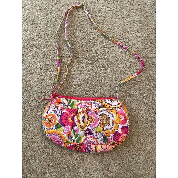 Vera Bradley Frannie Crossbody Clementine, Pink White Green, MSRP $65 - Picture 2 of 8